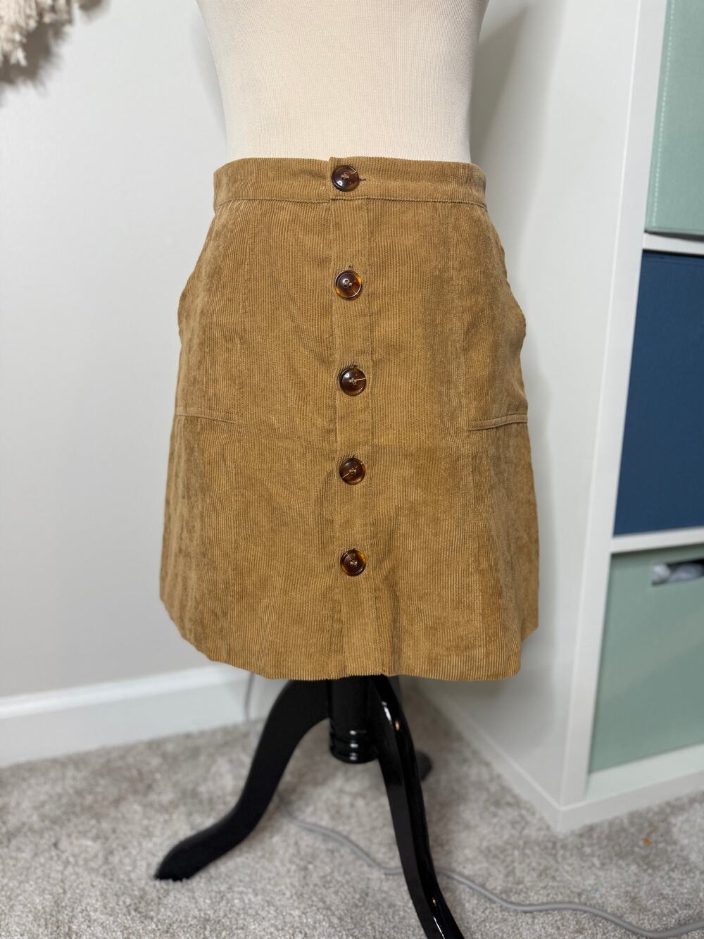 Kiel James Patrick The Darling Skirt Tan Corduroy Button-up 6 Preppy Academia